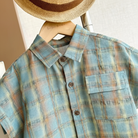 Thumbnail for LittleGent – Moderno y desenfadado: conjunto para niño con camisa a cuadros y pantalones cortos