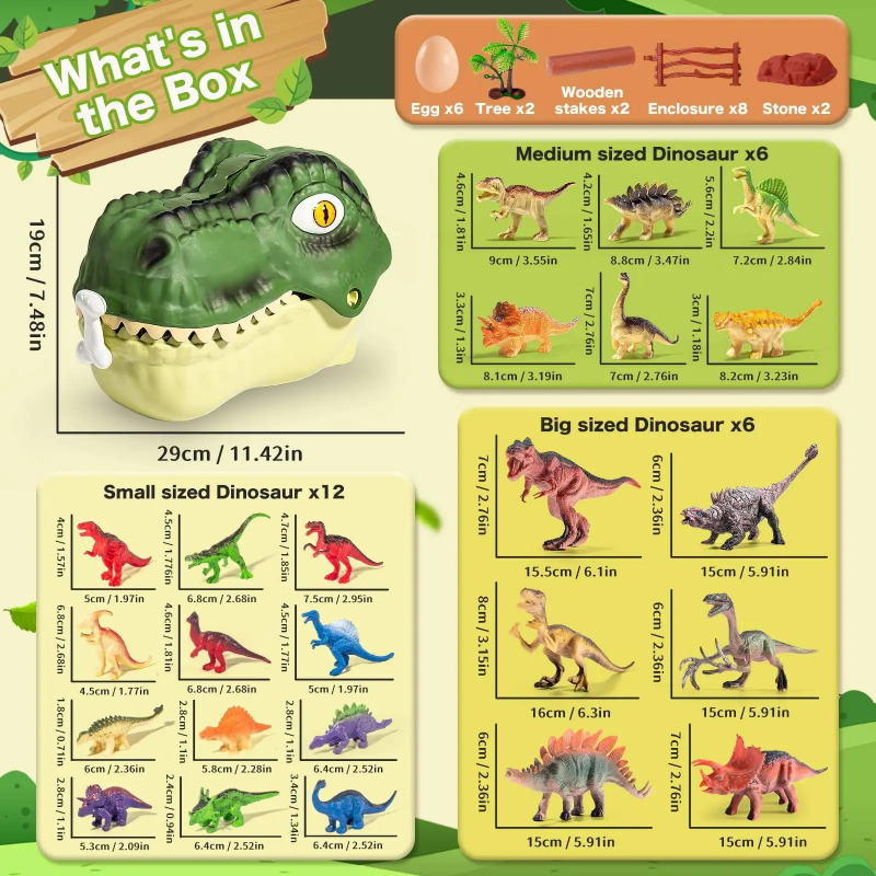 DinoWorld – Creativo y realista – Juego de juguetes «Cabeza de dinosaurio»