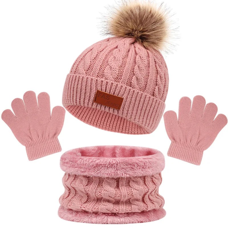 CozyPom – Cálido y suave: conjunto de invierno con gorro, bufanda y guantes