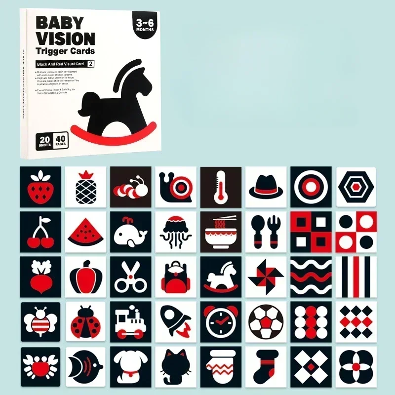 VisionBook – Educatief & Leerzaam – Baby Cognitie Kaartenboek