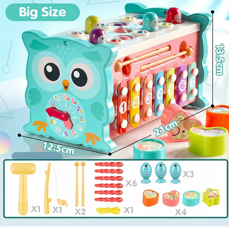 Montessori Hammering Toy – Motricidad y aprendizaje – Set de juego 8 en 1