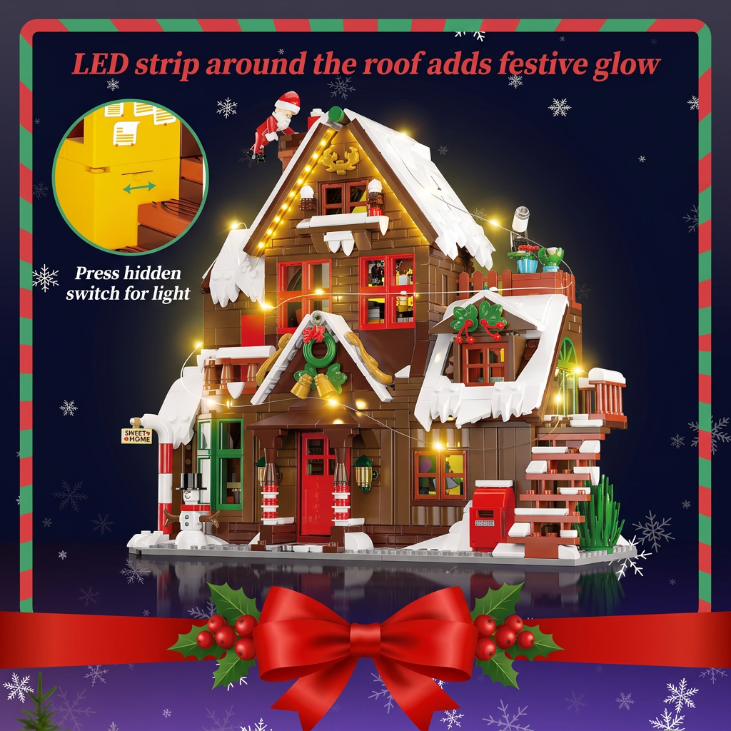 ChristmasHome – Festivo y creativo – Kit de construcción de una casita navideña