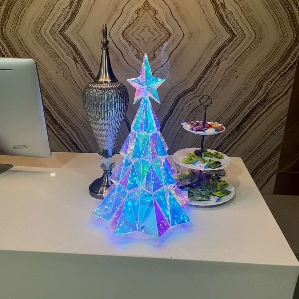 CrystalGlow – Festivo y acogedor: árbol de Navidad decorativo con luces LED