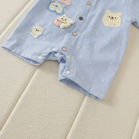 Thumbnail for KiddoStyle – Bonito y suave – Mono infantil con corbata y parche