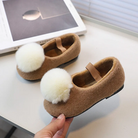 Thumbnail for SoftSteps –  Cálidos y suaves – Zapatitos de niña con pompón de felpa