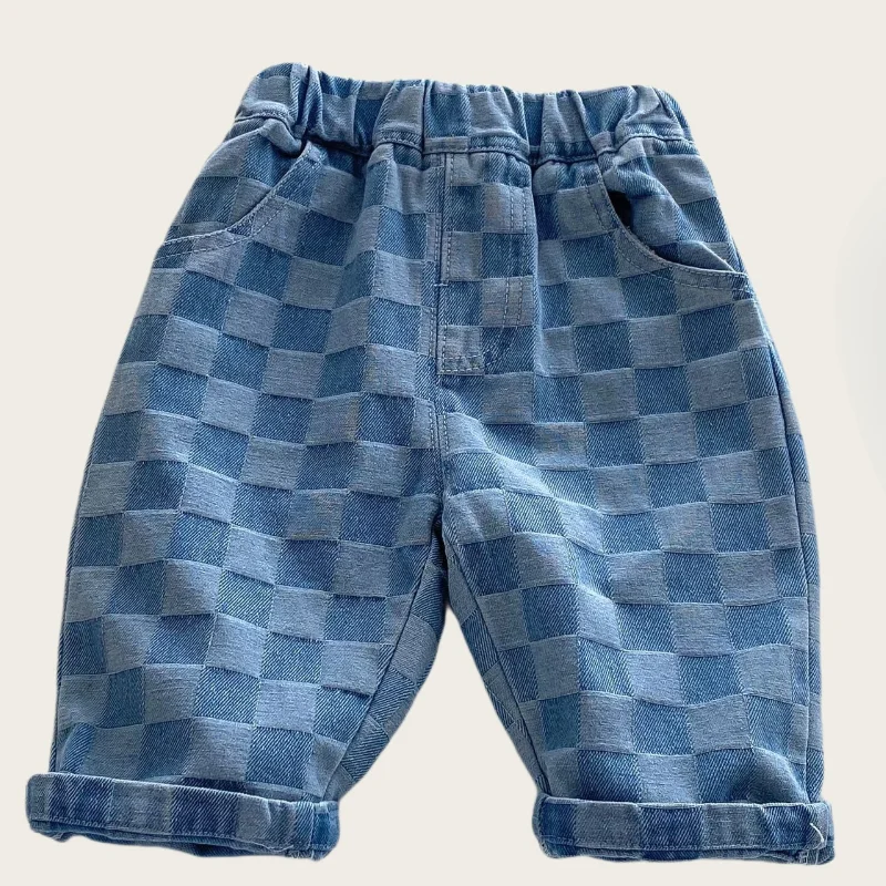 DenimCheck – Cómodos y modernos: pantalones infantiles con estampado de cuadros