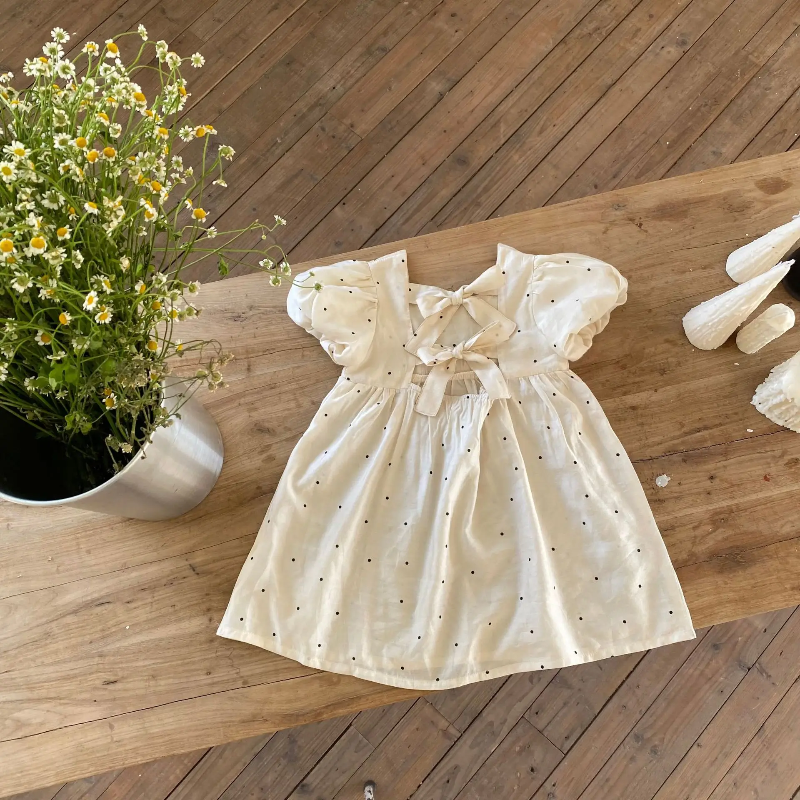 LittleTwinkle – Suave y cómoda – Vestido infantil con dos lazos
