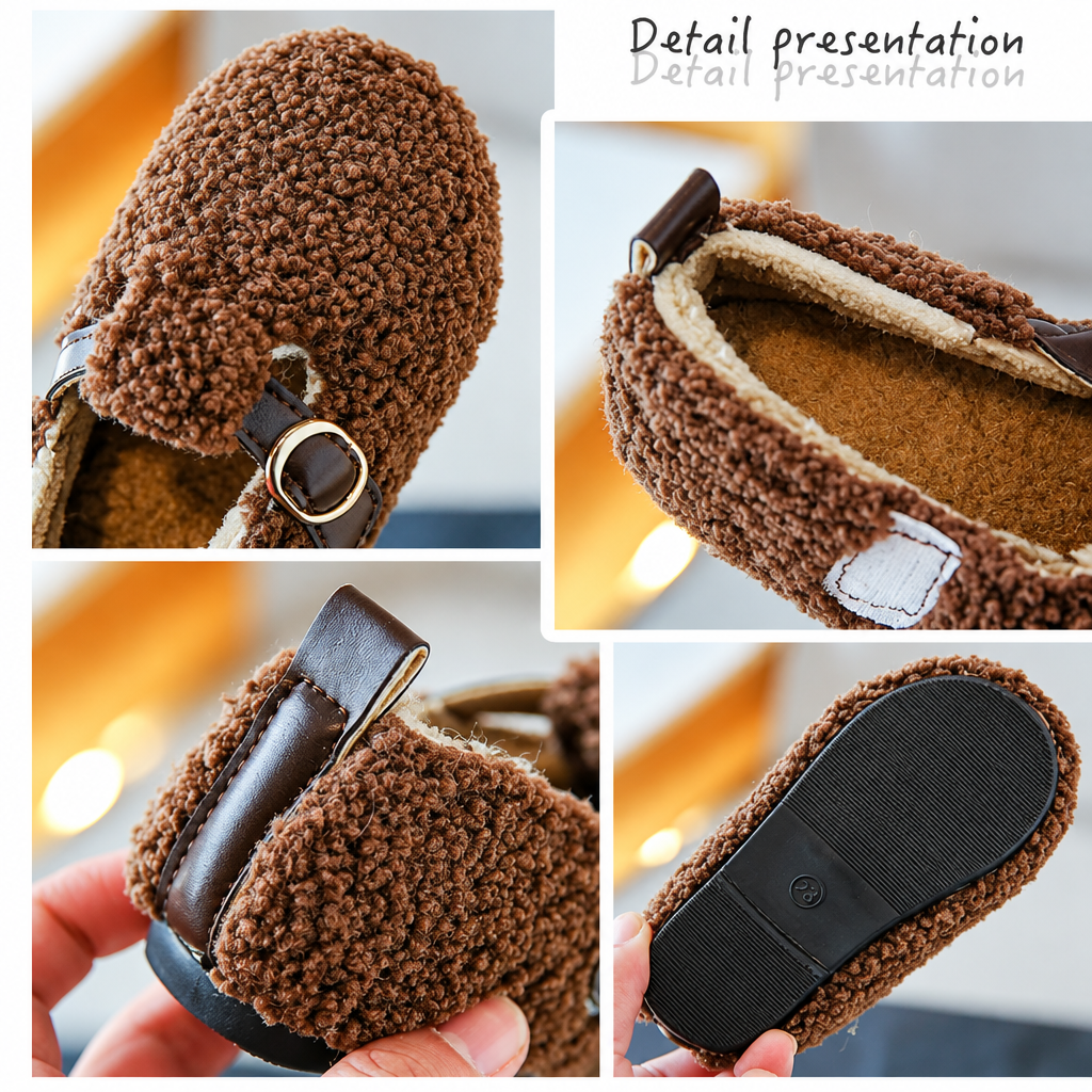 WarmSteps – Cómodas y acogedoras: zapatillas de peluche de invierno para niños