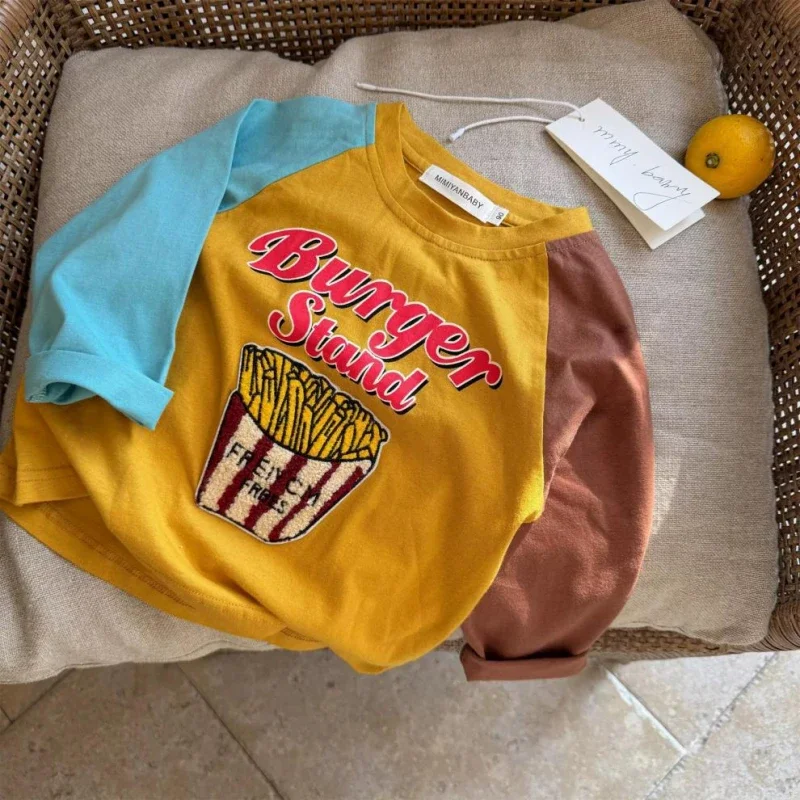 LittleRetro – Atrevido y moderno: camiseta de manga larga para niños con estampado gráfico