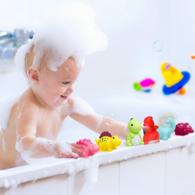 AquaGlow – Seguro y educativo – Set de juguetes luminosos para el baño