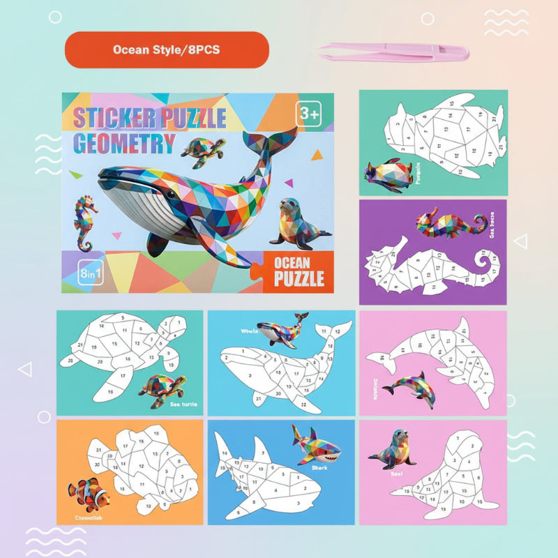 3D Sticker Puzzle – Creativo y educativo: rompecabezas geométrico en 3D