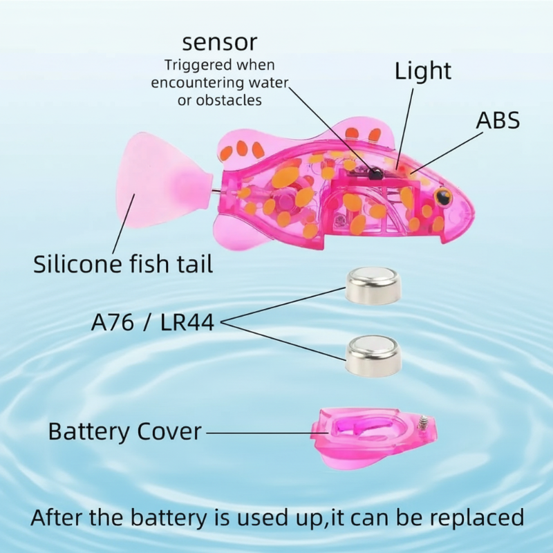 TinySwim – Diversión y movimiento: pececito de juguete electrónico con luz LED