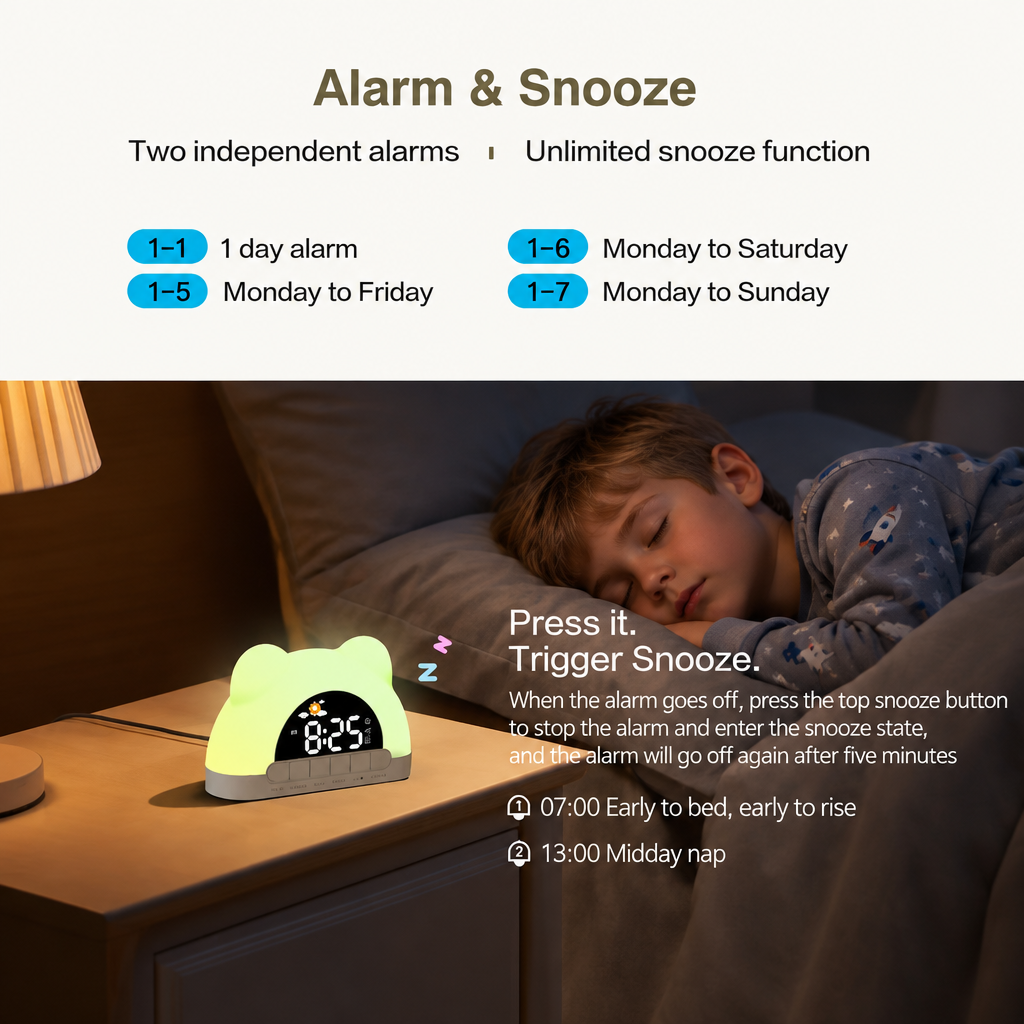 TinySunrise – Suave y funcional: despertador digital con luz de amanecer