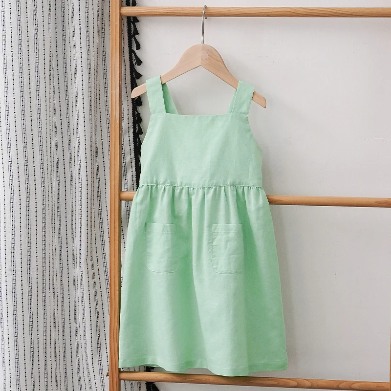BloomGrace – Bonito y cómodo: vestido infantil con lazo y tirantes ajustables