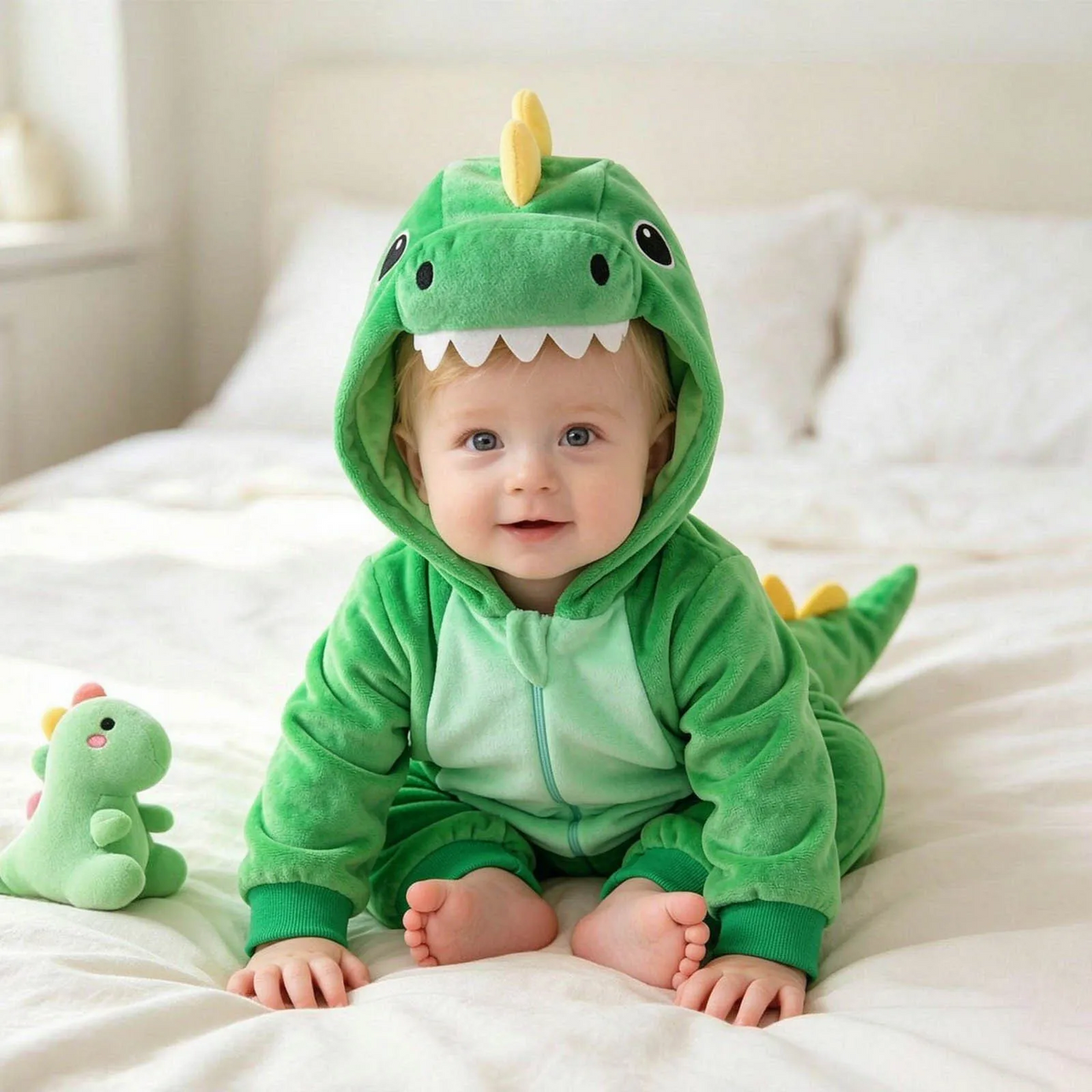 RoarBuddy – Lindo y divertido – Body con capucha de dinosaurio para bebé