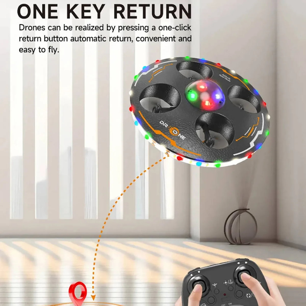 AeroQuest – LED & RC – Dron OVNI flotante
