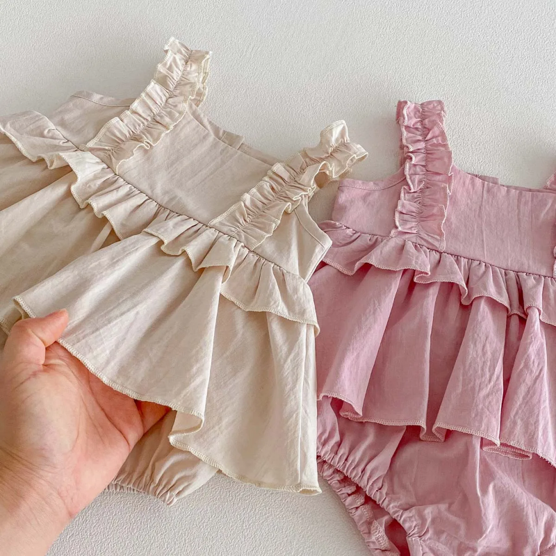 TinyBloom – Bonito y suave – Vestidito con volantes para bebés y niños pequeños