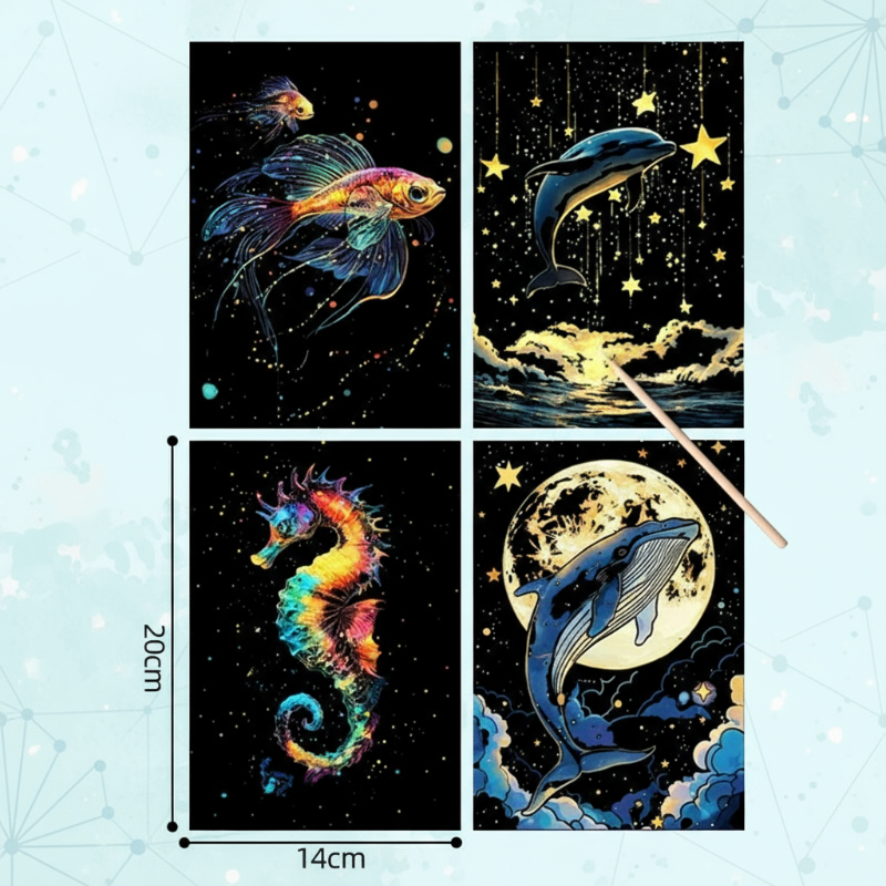 GlowArt – Glow-in-the-dark – Set de tarjetas rasca y gana