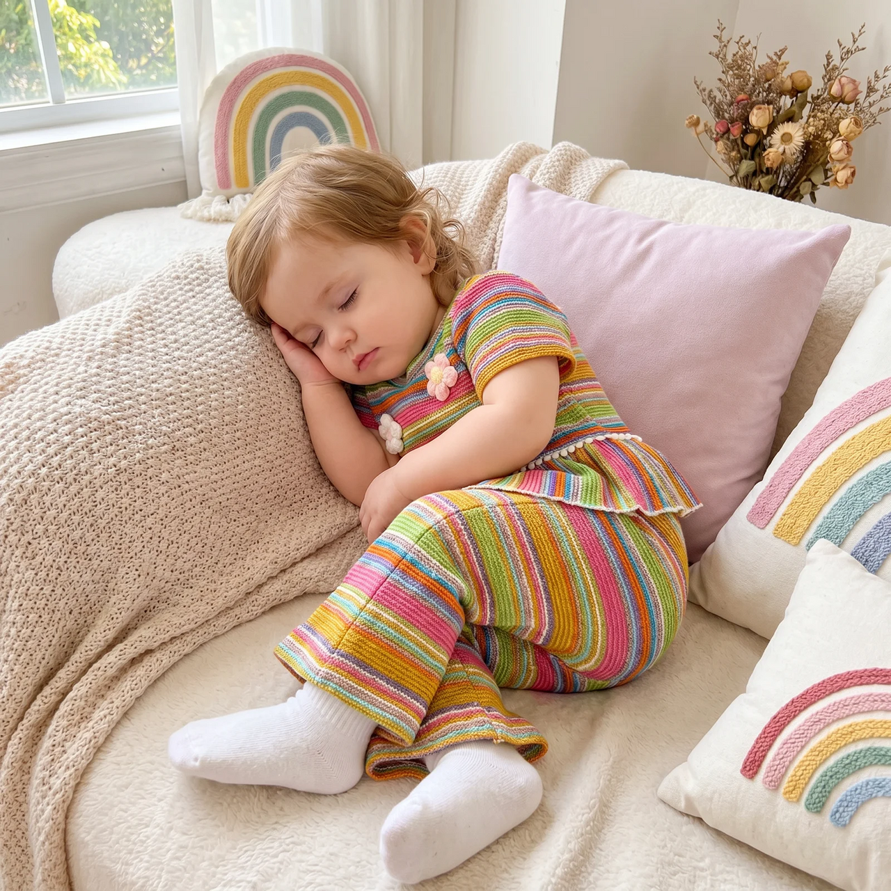 RainbowBloom – Colorido y adorable – Conjunto infantil «Flower Power»