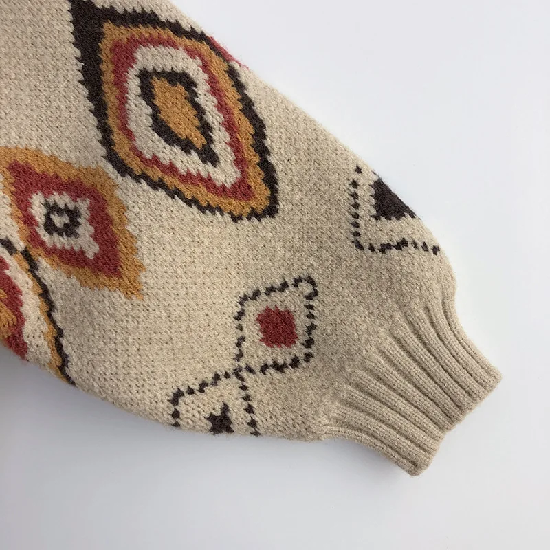 LittleRetro – Cálido y elegante: jersey de punto para niño con motivo de rombos