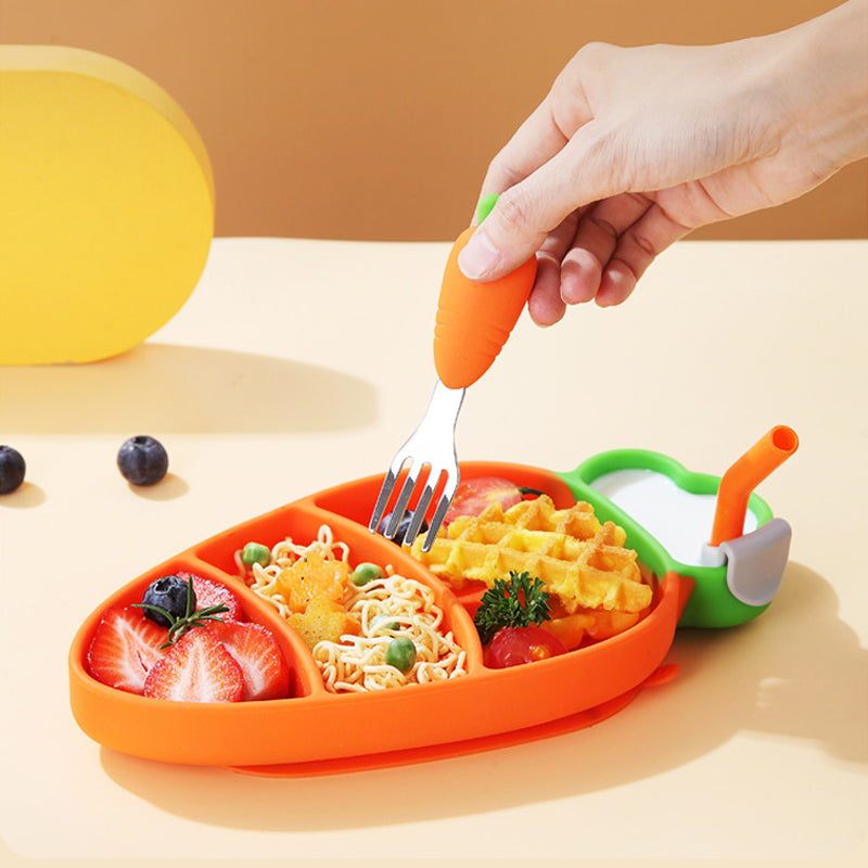 MiniMeal – Seguro y antideslizante: juego de mesa para niños con cubiertos de silicona