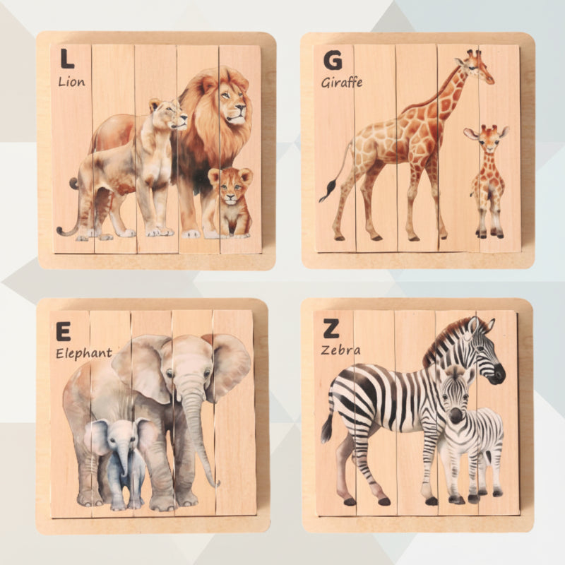 ZooStack – Madera e interactivo – Puzzle de bloques de animales