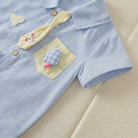Thumbnail for KiddoStyle – Bonito y suave – Mono infantil con corbata y parche