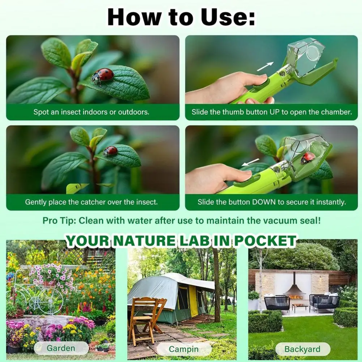 BugMaster – Educativo y divertido: atrapa-insectos multifuncional