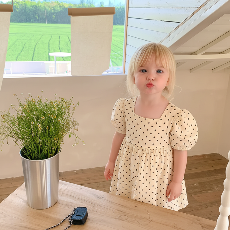 LittleTwinkle – Suave y cómoda – Vestido infantil con dos lazos