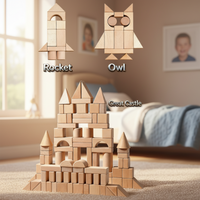 Thumbnail for BlockyFun – Creativo y educativo – Juego de bloques de construcción de madera de 100 piezas