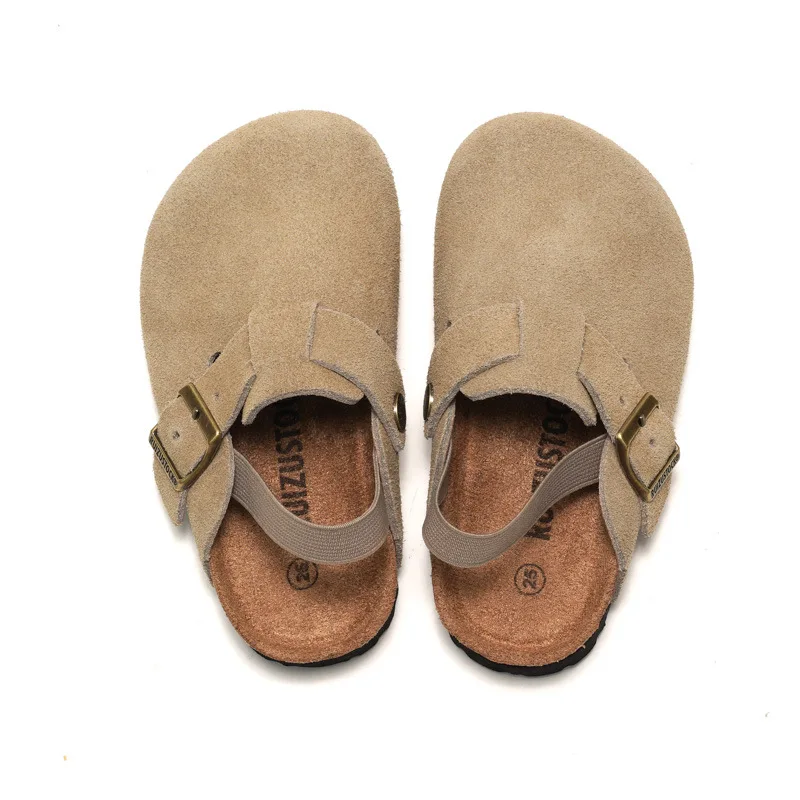 LittleWalk – Cómodas y modernas: sandalias tipo zueco de ante