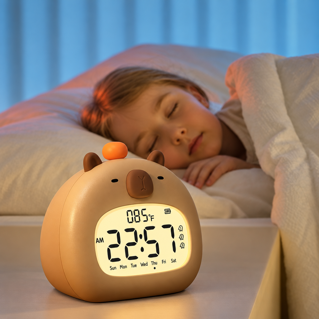 CappyClock – Bonito y multifuncional: despertador digital para niños con luz nocturna