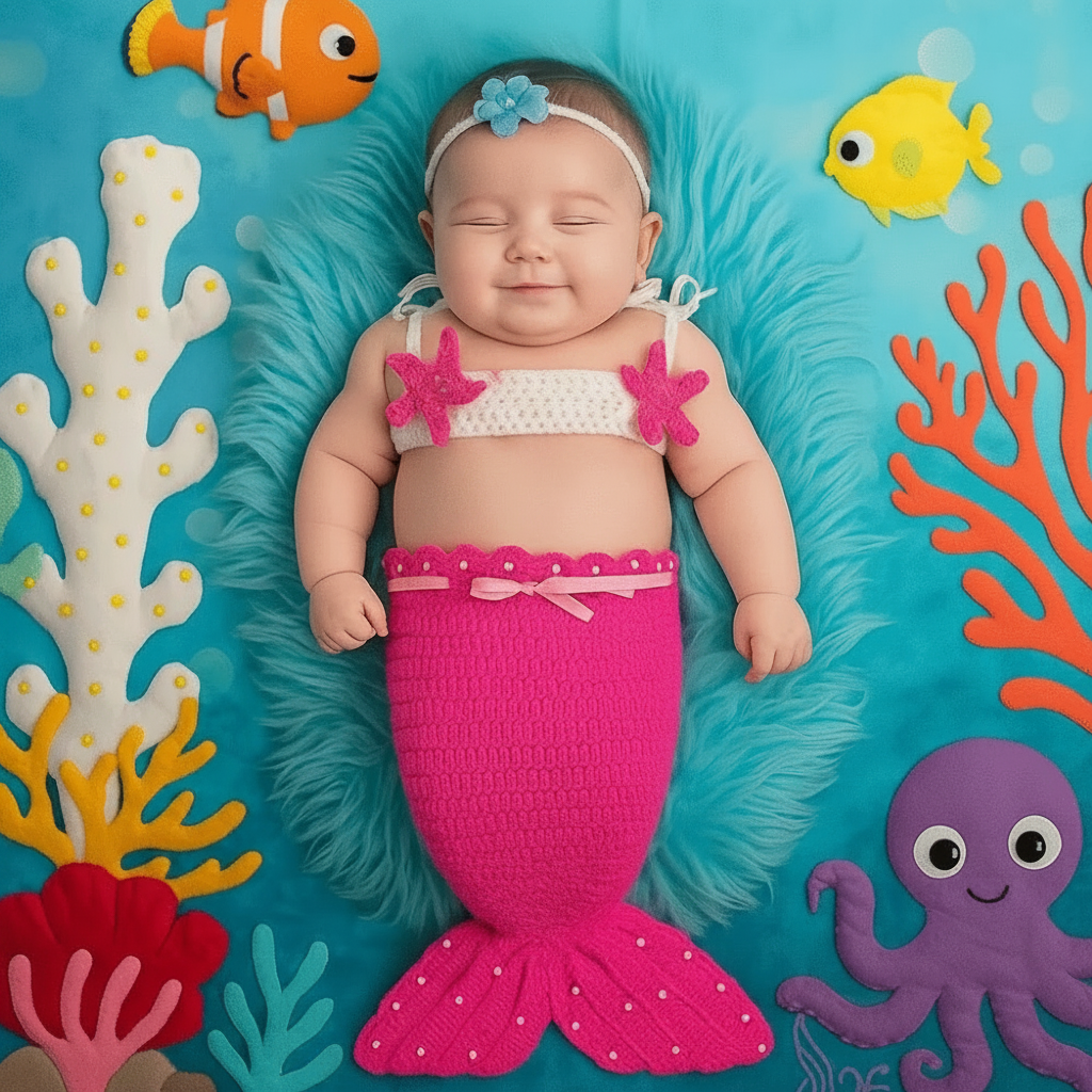 OceanPrincess – Encantador y cómodo – Conjunto de sirenita para bebé