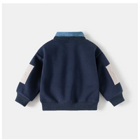 Thumbnail for CoolJunior – Cálido y elegante: jersey para niño con cuello de denim