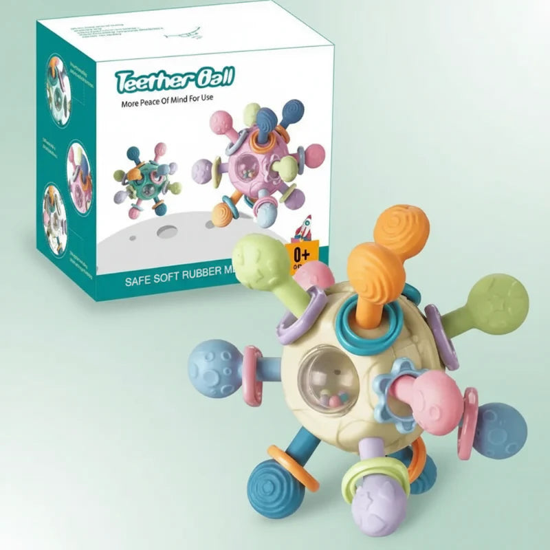 CalmChew – Suave y seguro: anillo de dentición de silicona 3 en 1