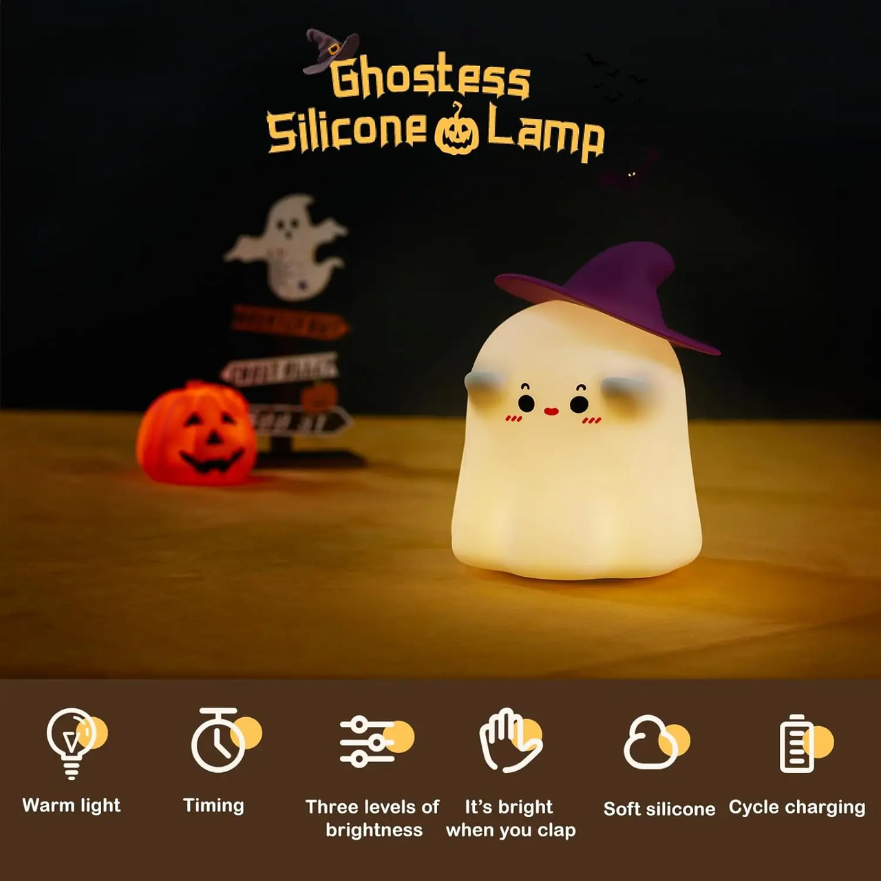 SpookyLamp – Bonita y acogedora: lámpara nocturna de Halloween