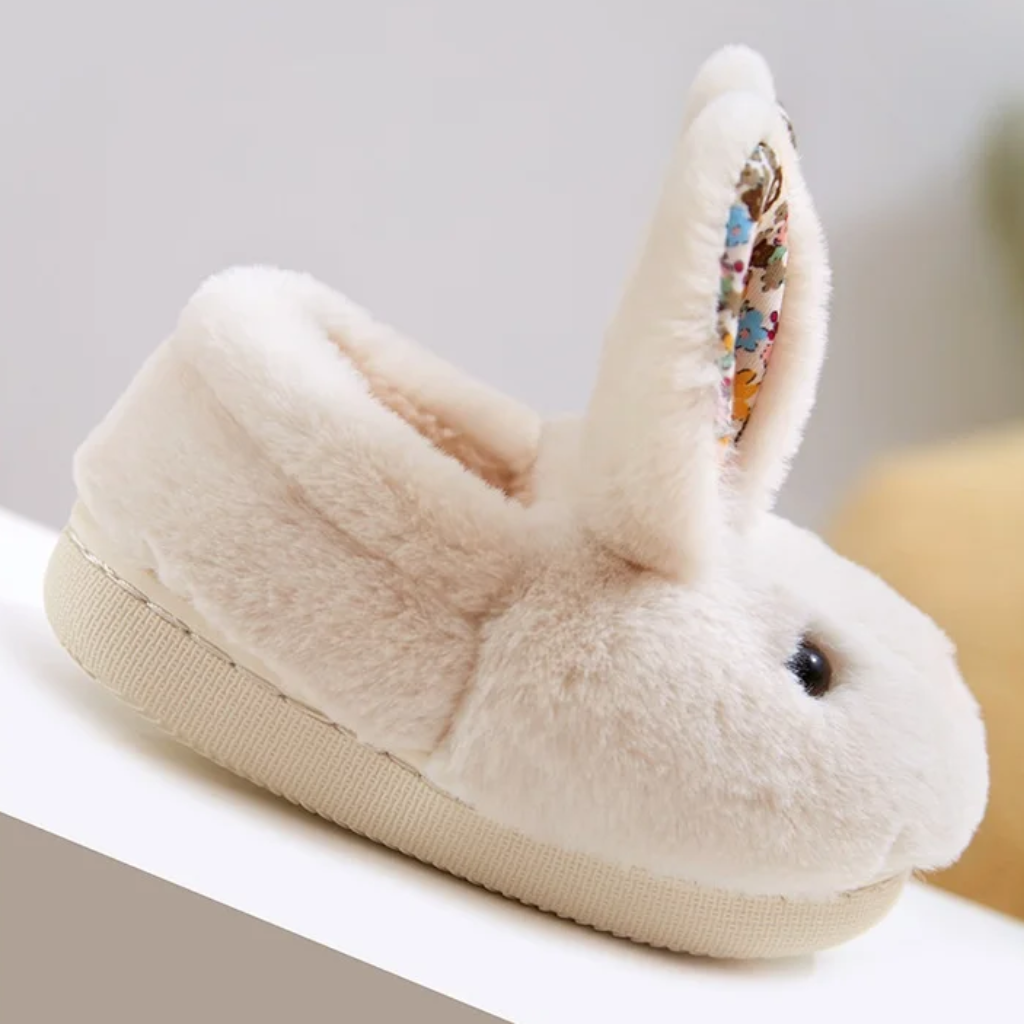 BunnyToes – Suaves y cálidas: zapatillas de peluche con forma de conejo