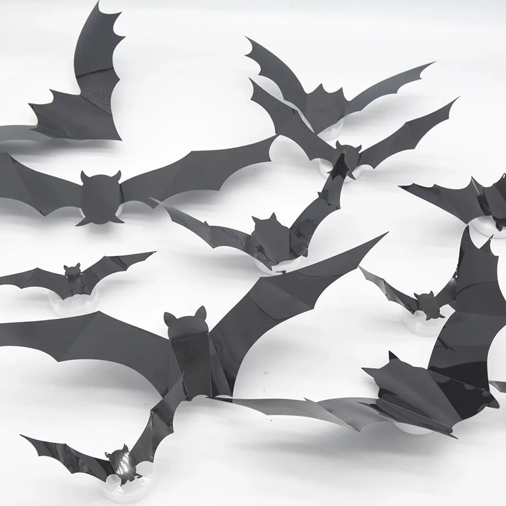 SpookyGlow – Espeluznante y evocador: decoración de pared LED con murciélagos de Halloween