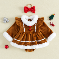 Thumbnail for LittleGinger – Cálido y festivo – Mono navideño para bebé con diadema