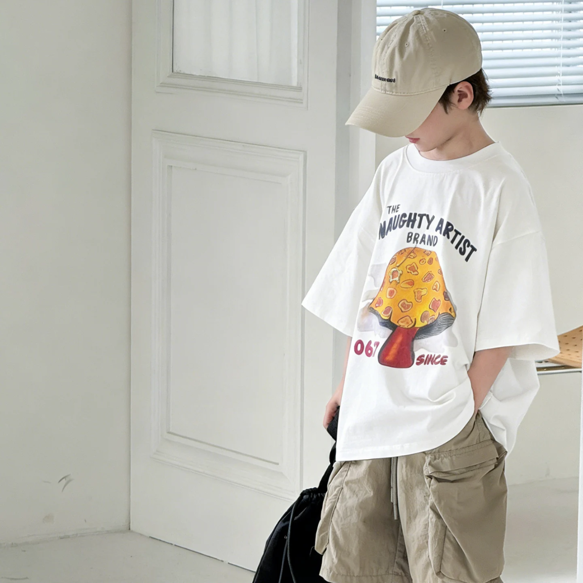 MushroomPlay – Ropa informal y urbana – Camiseta oversize con estampado de setas