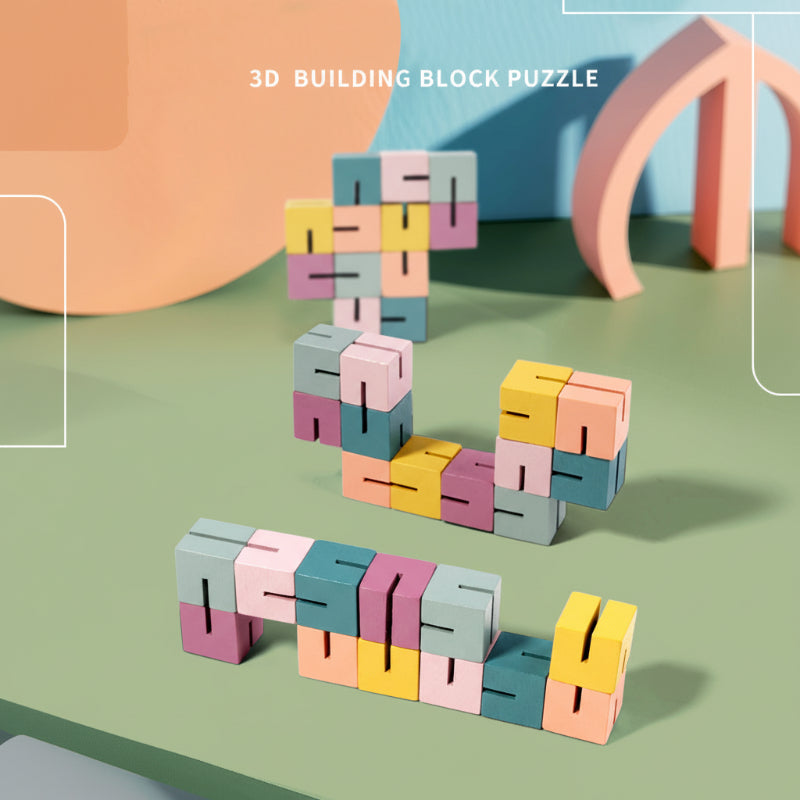 WoodCraft – Desafiante y educativo – Puzzle de bloques de construcción de madera en 3D