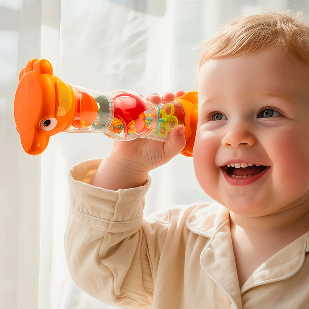SensoryTube – Colorido y educativo: sonajero con tubo de lluvia sensorial