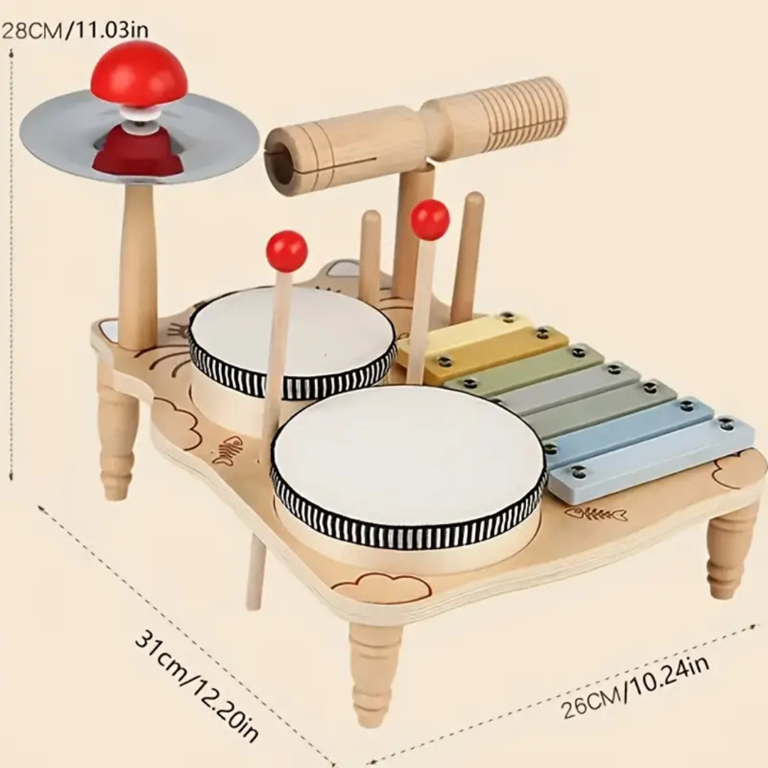 Woods – Musical y educativo: batería de madera para niños pequeños