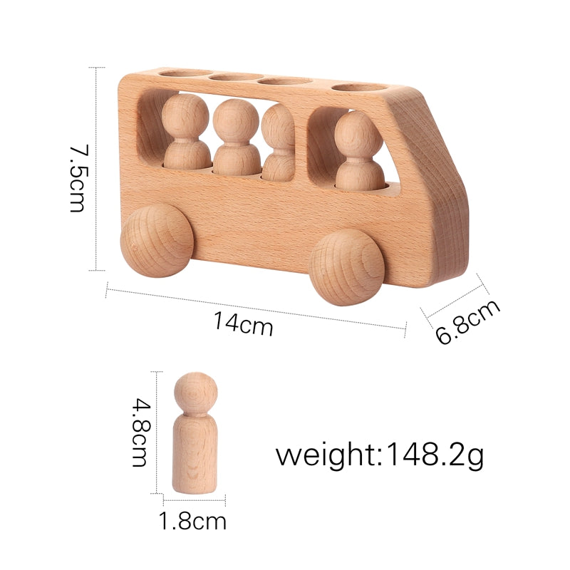 TrainCount –  Clásico y educativo: tren Montessori de madera