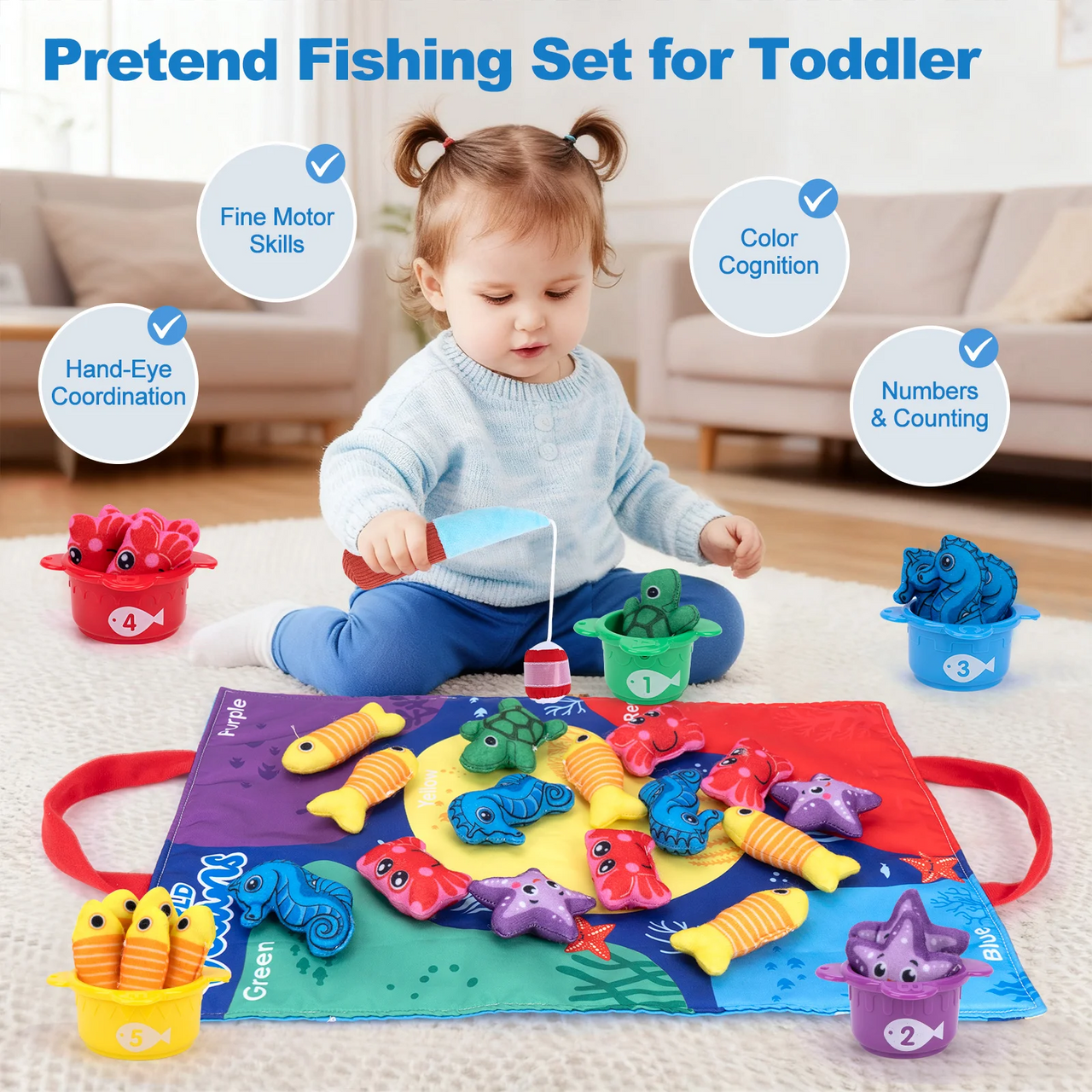 LittleFisher – Educativo e interactivo – Juego de peces Montessori