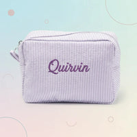 Thumbnail for Striped Name Pouch – Personalizado y con estilo: neceser de maquillaje