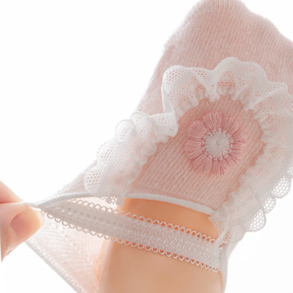 SweetFeet – Suaves y monísimas: calcetines de bebé con flores y encaje