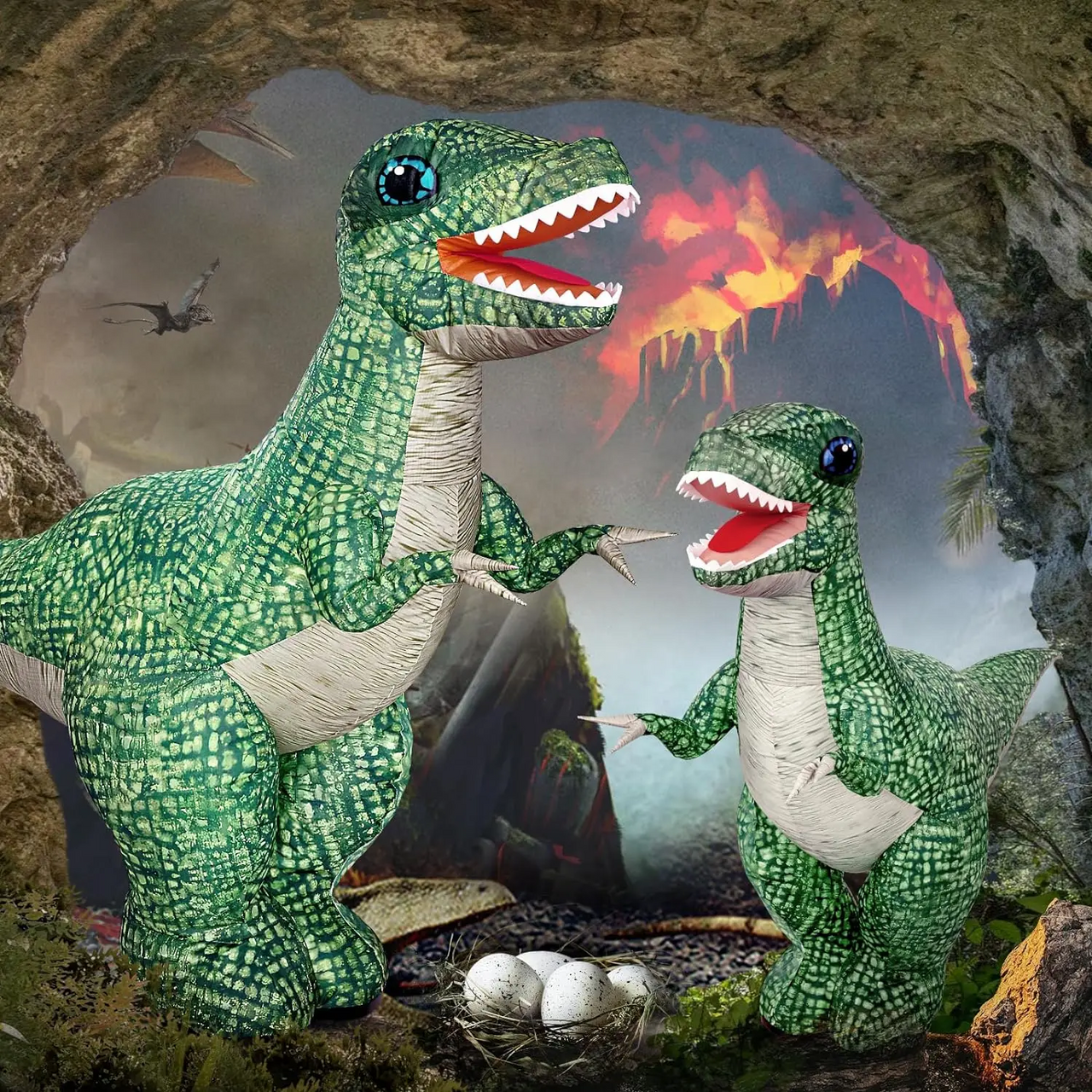 MegaDino – Aventurero e interactivo: dinosaurio hinchable con control remoto