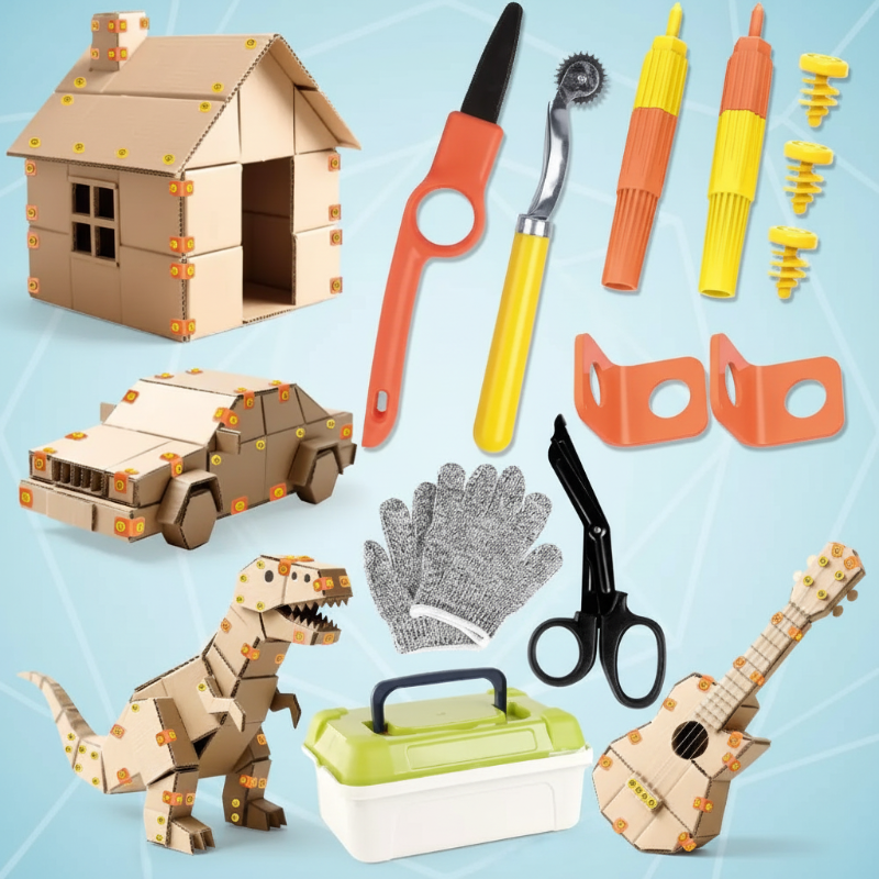 ToolMaster – El juego de herramientas definitivo para los constructores de cajas de cartón – Juego de herramientas para niños