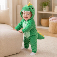 Thumbnail for RoarBuddy – Lindo y divertido – Body con capucha de dinosaurio para bebé